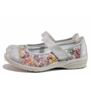 Анатомични сиви дамски обувки с равна подметка, текстилна материя - всекидневни обувки за пролетта и лятото N 100021274
