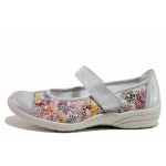 Анатомични сиви дамски обувки с равна подметка, текстилна материя - всекидневни обувки за пролетта и лятото N 100021274