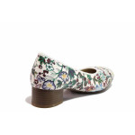 Бели анатомични дамски обувки със среден ток, естествена кожа - всекидневни обувки за пролетта и лятото N 100021288