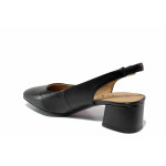 Черни анатомични дамски обувки със среден ток, естествена кожа - всекидневни обувки за пролетта и лятото N 100021292