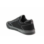 Черни мъжки спортни обувки, анатомични, текстилна материя - спортни кецове за пролетта и лятото N 100021306
