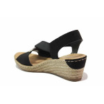 Черни анатомични дамски сандали, здрава еко-кожа - всекидневни обувки за лятото N 100021321