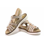 Розови анатомични дамски сандали, здрава еко-кожа - всекидневни обувки за лятото N 100021328