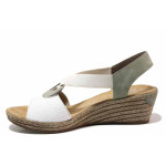 Бели анатомични дамски сандали, здрава еко-кожа - ежедневни обувки за лятото N 100021329