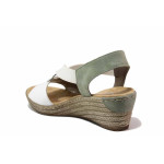 Бели анатомични дамски сандали, здрава еко-кожа - ежедневни обувки за лятото N 100021329