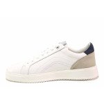 Бели мъжки спортни обувки, анатомични, естествена кожа - всекидневни обувки за пролетта и есента N 100021422