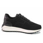 Черни дамски маратонки, анатомични, еко-кожа и текстилна материя - спортни обувки за пролетта и есента N 100021420