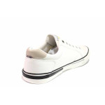 Бели мъжки спортни обувки, анатомични, текстилна материя - спортни кецове за пролетта и лятото N 100021426