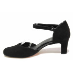 Черни дамски сандали, качествен еко-велур - ежедневни обувки за лятото N 100021494