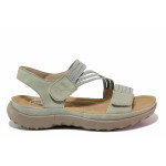 Зелени анатомични дамски сандали, здрава еко-кожа - всекидневни обувки за лятото N 100021499