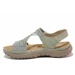 Зелени анатомични дамски сандали, здрава еко-кожа - всекидневни обувки за лятото N 100021499
