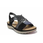 Черни анатомични дамски сандали, здрава еко-кожа - всекидневни обувки за лятото N 100021503