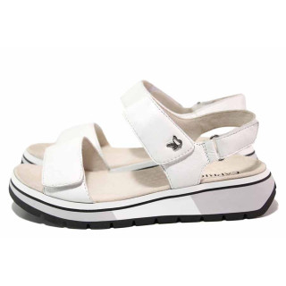 Бели анатомични дамски сандали, естествена кожа - ежедневни обувки за лятото N 100021510