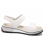 Бели анатомични дамски сандали, естествена кожа - ежедневни обувки за лятото N 100021510