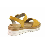 Жълти дамски сандали, естествена кожа - ежедневни обувки за лятото N 100021512