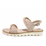 Розови дамски сандали, анатомични, качествен еко-велур - всекидневни обувки за лятото N 100021513