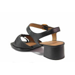 Черни дамски сандали, естествена кожа - всекидневни обувки за лятото N 100021515