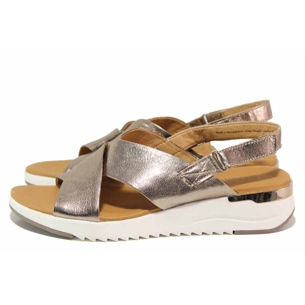 Бежови дамски сандали, естествена кожа - всекидневни обувки за лятото N 100021528