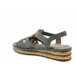 Сиви дамски сандали, здрава еко-кожа - всекидневни обувки за лятото N 100021534