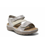 Сиви анатомични дамски сандали, здрава еко-кожа - всекидневни обувки за лятото N 100021537