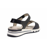 Тъмносини анатомични дамски сандали, естествена кожа - ежедневни обувки за лятото N 100021540