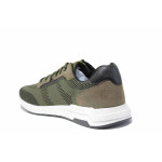 Зелени мъжки маратонки, анатомични, текстилна материя - спортни обувки за пролетта и лятото N 100021553