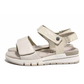 Бели дамски сандали, естествена кожа - ежедневни обувки за лятото N 100021571