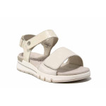 Бели дамски сандали, естествена кожа - ежедневни обувки за лятото N 100021571