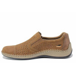 Кафяви анатомични мъжки обувки, естествена кожа - всекидневни обувки за пролетта и лятото N 100021584