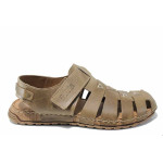 Кафяви анатомични мъжки сандали, естествена кожа - ежедневни обувки за пролетта и лятото N 100021591