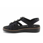 Черни анатомични дамски сандали, здрава еко-кожа - всекидневни обувки за пролетта и лятото N 100021598