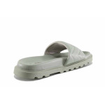 Зелени дамски чехли, здрава еко-кожа - всекидневни обувки за лятото N 100021672