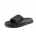 Черни дамски чехли, здрава еко-кожа - ежедневни обувки за лятото N 100021673