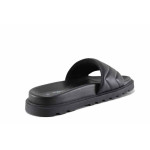 Черни дамски чехли, здрава еко-кожа - ежедневни обувки за лятото N 100021673