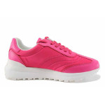 Розови дамски маратонки, анатомични, еко-кожа и текстилна материя - спортни обувки за пролетта и лятото N 100021691