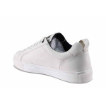 Бели мъжки спортни обувки, анатомични, здрава еко-кожа - ежедневни обувки за пролетта и есента N 100021825