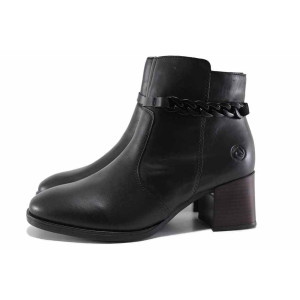 Черни анатомични дамски боти, естествена кожа - всекидневни обувки за есента и зимата N 100022153