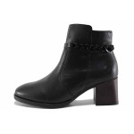 Черни анатомични дамски боти, естествена кожа - всекидневни обувки за есента и зимата N 100022153