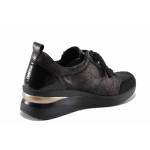 Черни спортни дамски обувки, естествена кожа и еко-кожа - всекидневни обувки за пролетта и есента N 100022173