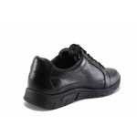 Черни анатомични дамски обувки с равна подметка, естествена кожа - всекидневни обувки за есента и зимата N 100022214