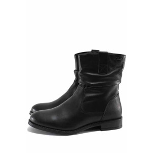 Черни дамски боти, анатомични, естествена кожа - ежедневни обувки за есента и зимата N 100022223