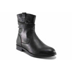 Черни дамски боти, анатомични, естествена кожа - ежедневни обувки за есента и зимата N 100022223