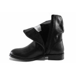 Черни дамски боти, анатомични, естествена кожа - ежедневни обувки за есента и зимата N 100022223