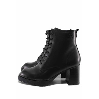 Черни анатомични дамски боти, естествена кожа - всекидневни обувки за есента и зимата N 100022224