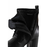 Черни анатомични дамски боти, естествена кожа - ежедневни обувки за есента и зимата N 100022229