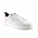 Бели мъжки спортни обувки, анатомични, здрава еко-кожа - спортни обувки за есента и зимата N 100022240