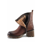 Кафяви анатомични дамски боти, естествена кожа - всекидневни обувки за есента и зимата N 100022244