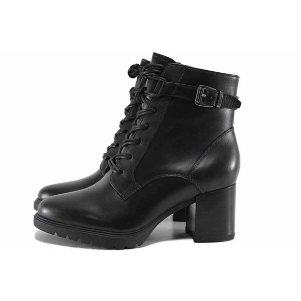 Черни дамски боти, анатомични, естествена кожа - всекидневни обувки за есента и зимата N 100022296