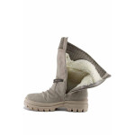 Бежови анатомични дамски ботуши, здрава еко-кожа - ежедневни обувки за есента и зимата N 100022297