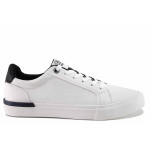 Бели мъжки спортни обувки, анатомични, здрава еко-кожа - спортни обувки за есента и зимата N 100022308